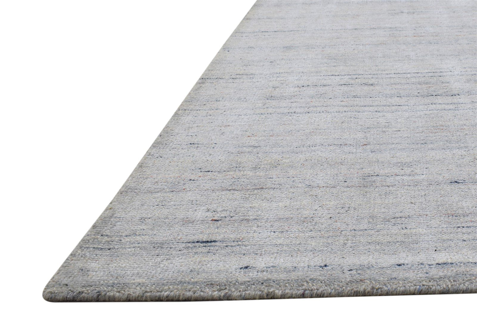 Handloom Silver Wool / Silk Rug 5X6 Modern Scandinavian Solid Room Size Carpet   7864154390677