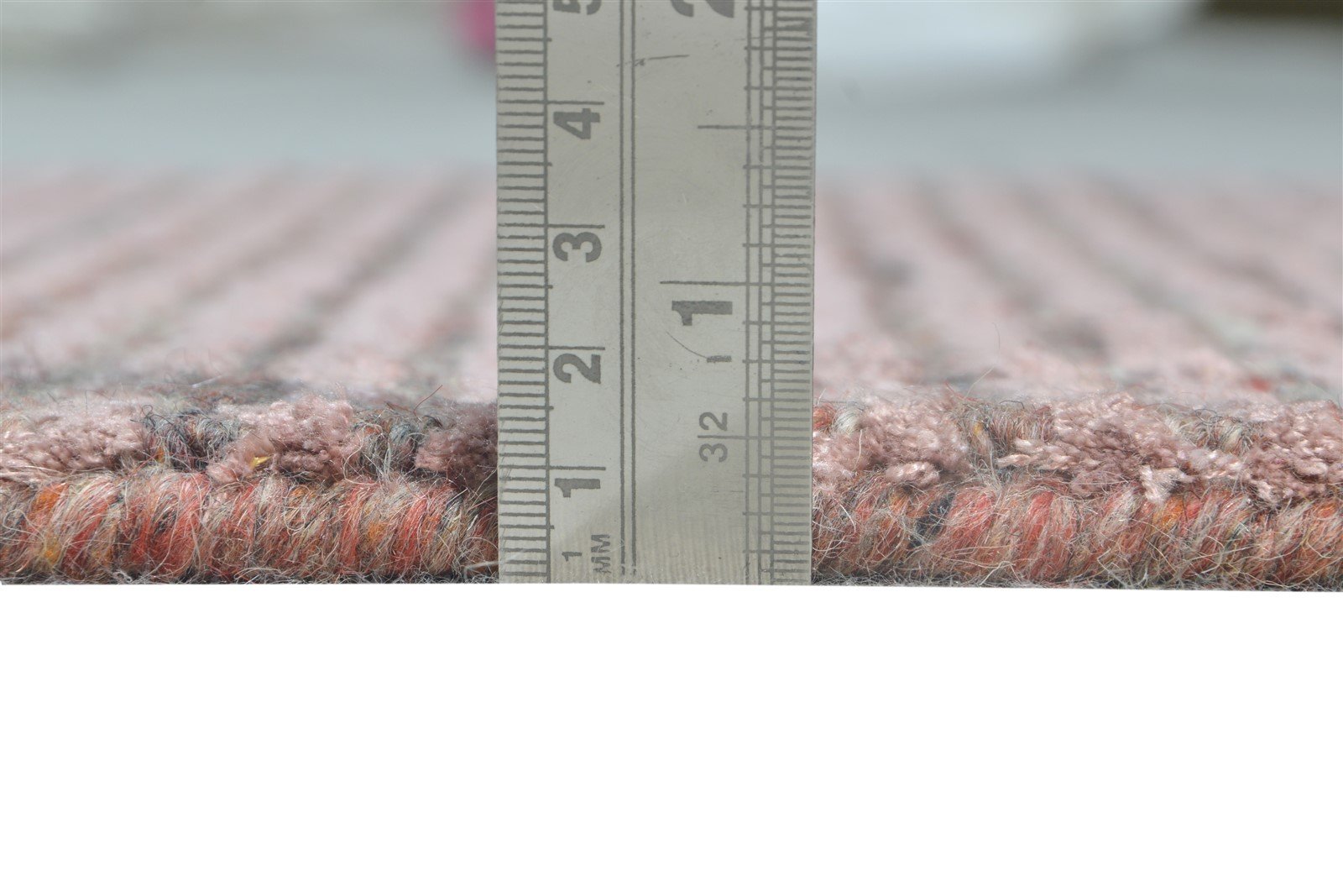 Handloom Wine Wool Rug 2' X 3' Modern Scandinavian Striped Small Carpet   7865133564053