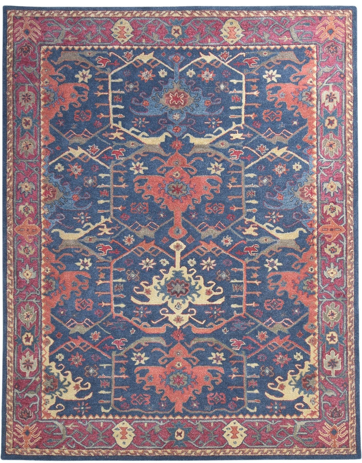 Handmade Rug Wool Oushak Area Rug Runner Modern Channing Blue Indigo Rug   8623913336981