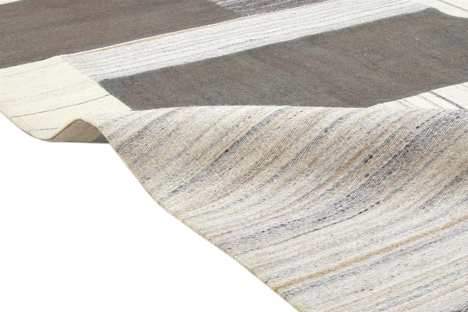 Helen-Elizabeth Grey Wool Rug 8' X 10' Modern Hand Tufted Scandinavian Geometric   7864110022805