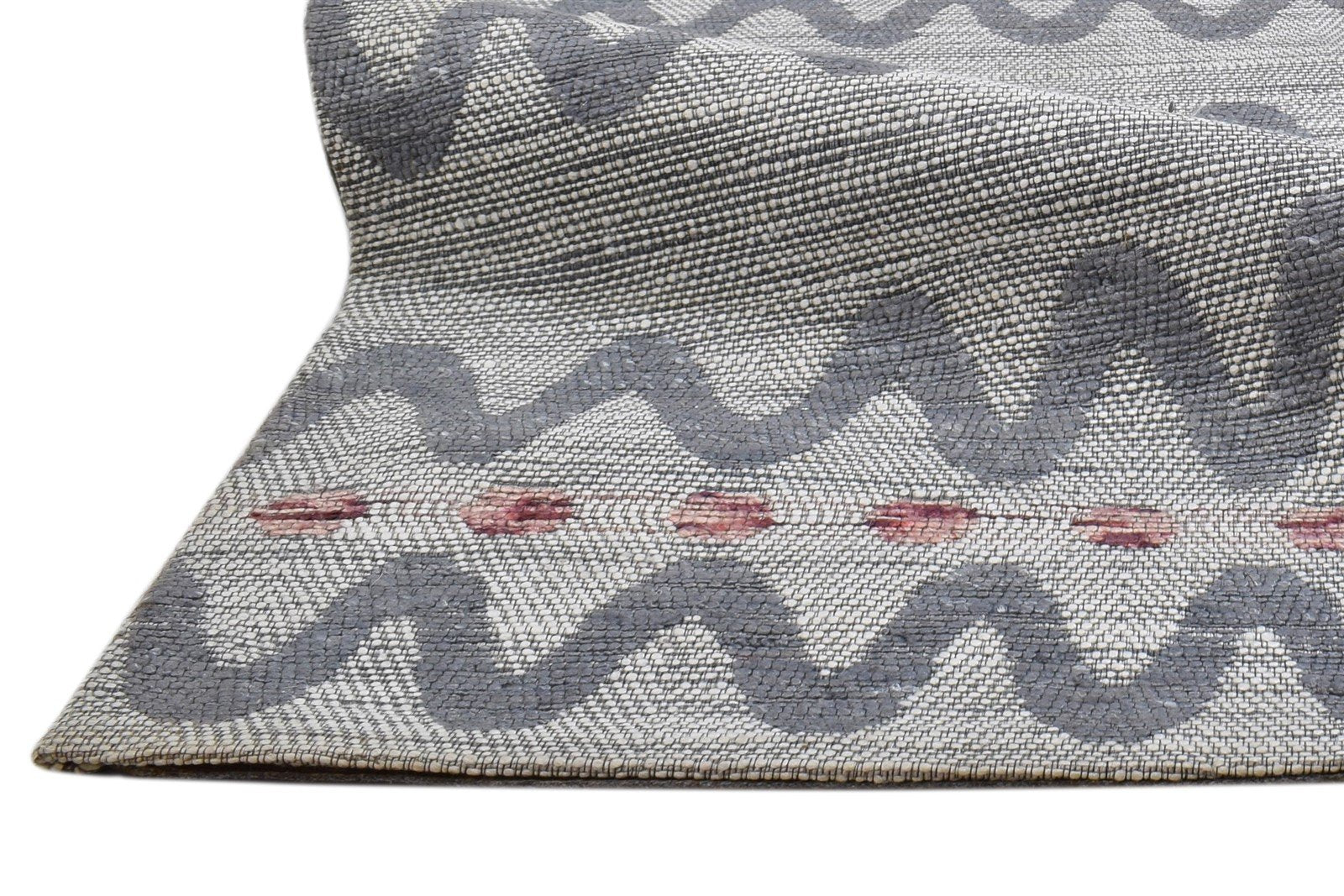 Herminia Grey Silk Rug 5' X 8' Modern Jacquard Loom French Chevron   7860700610709