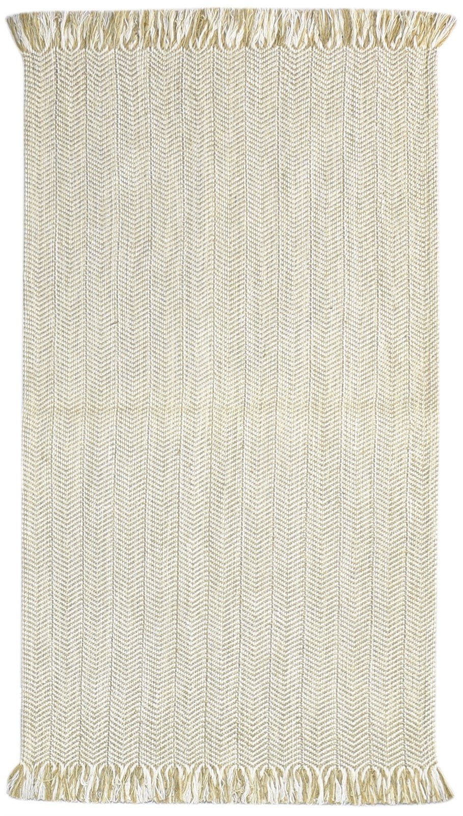 Hilliary Beige Wool Rug 3' X 5' Modern Dhurrie Scandinavian Solid   7865163514005