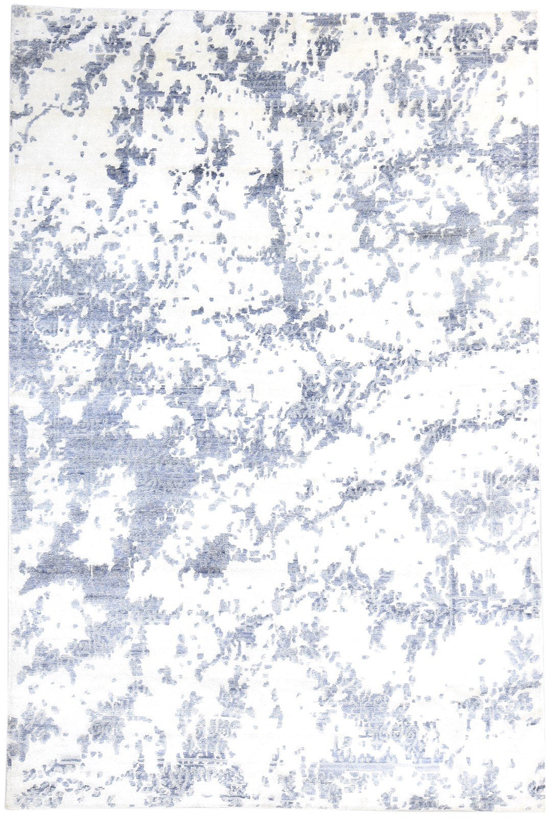 Ivory Rayon From Bamboo Rug 6X9 Modern Hand Knotted French Abstract Room Size   7864999018645