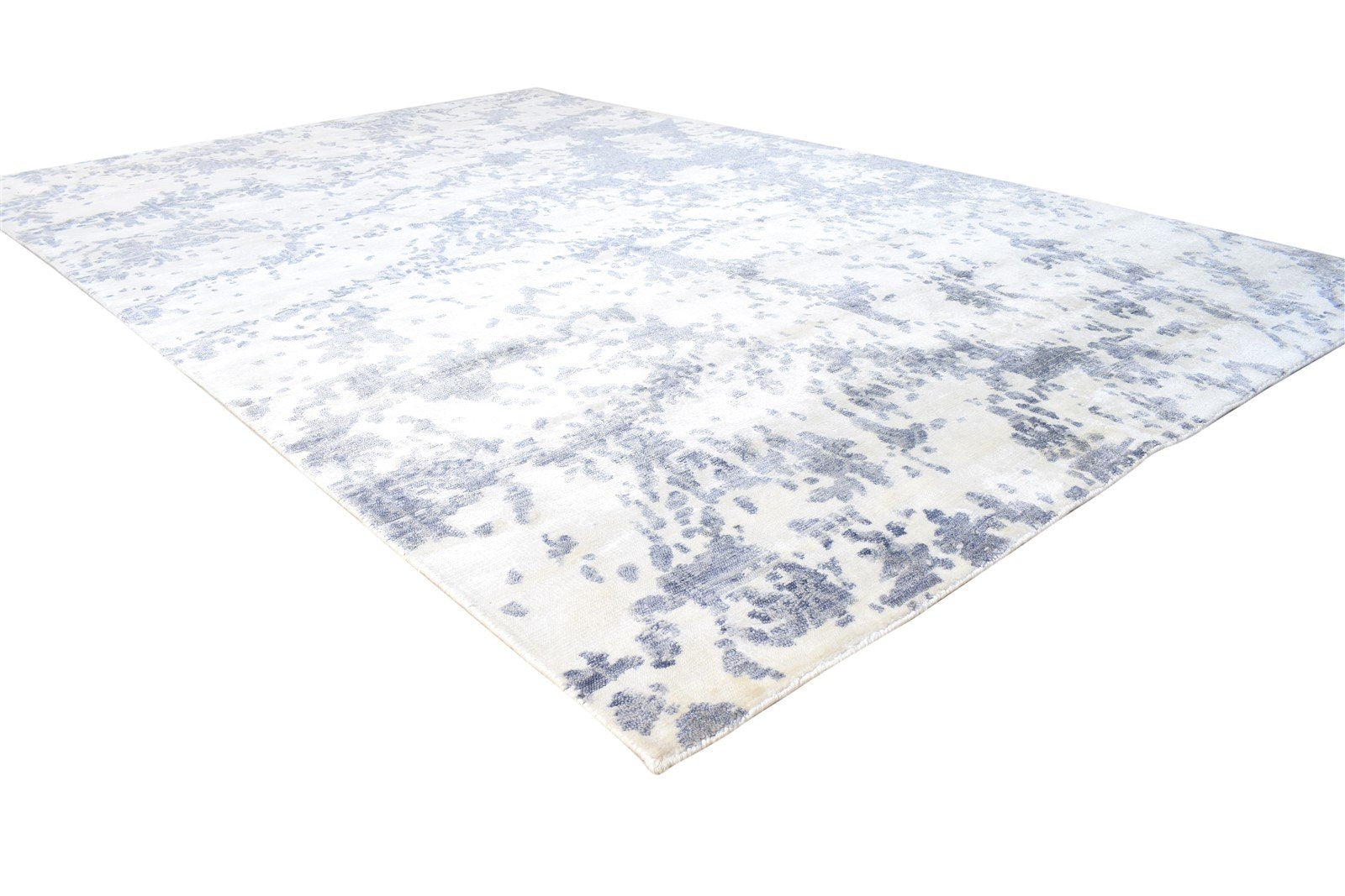Ivory Rayon From Bamboo Rug 6X9 Modern Hand Knotted French Abstract Room Size   7864999018645