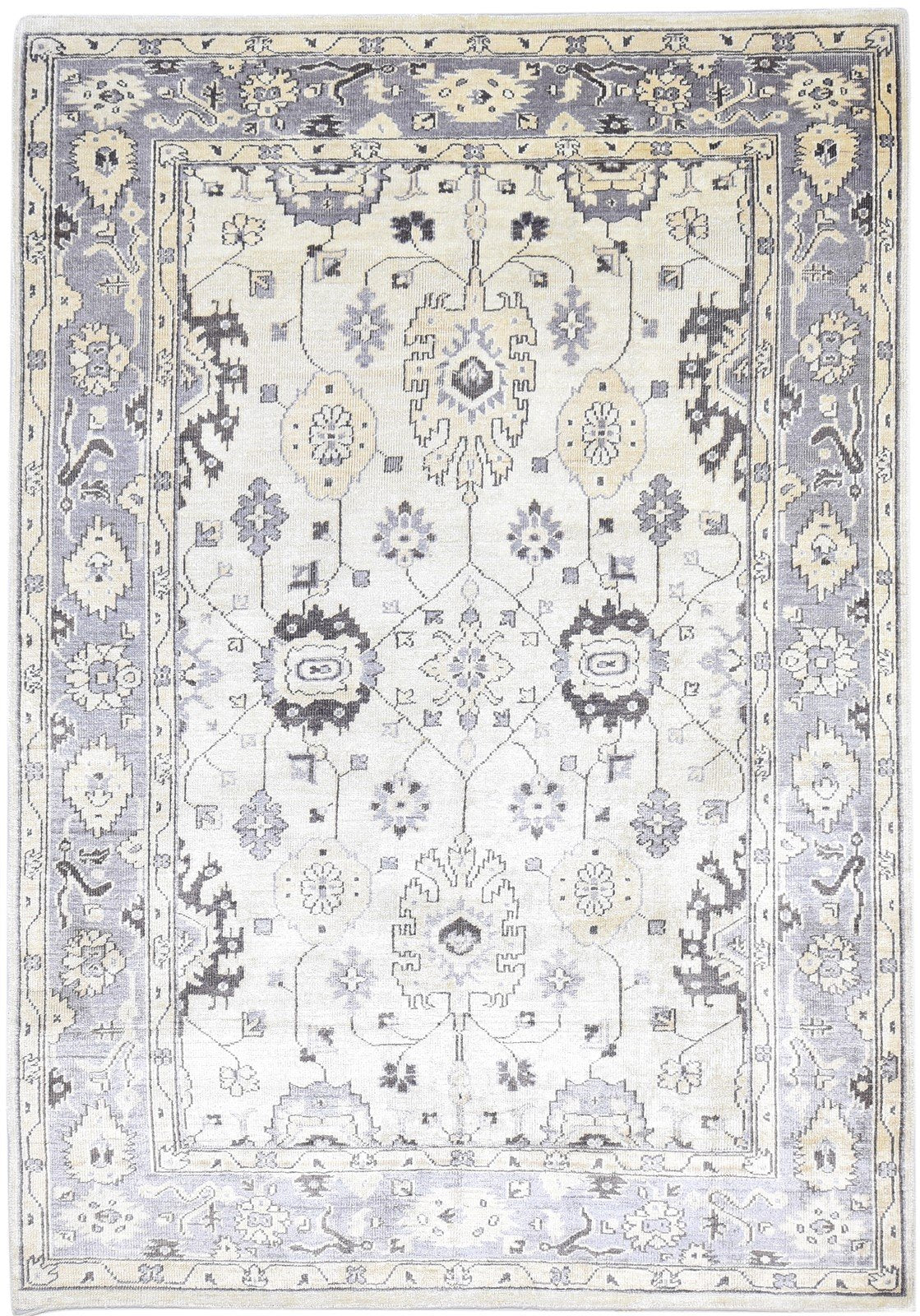 Ivory Silk Rug 6' X 8' Persian Hand Knotted Oushak Oriental Room Size Carpet   7864802476181