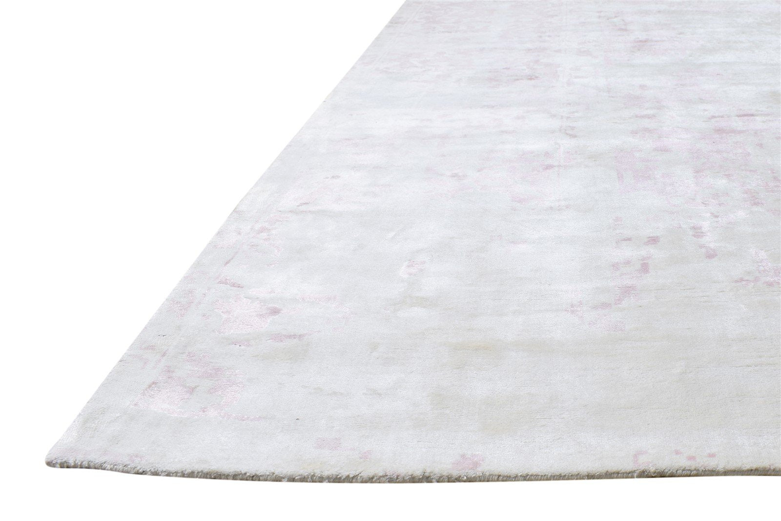 Ivory Silk Rug 8' X 9' Modern Handloom American Abstract Large Carpet   7865149194389