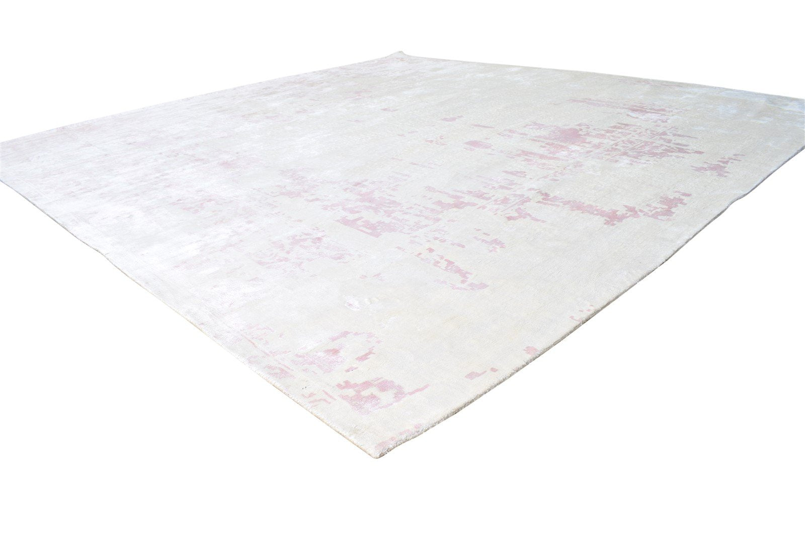 Ivory Silk Rug 8' X 9' Modern Handloom American Abstract Large Carpet   7865149194389