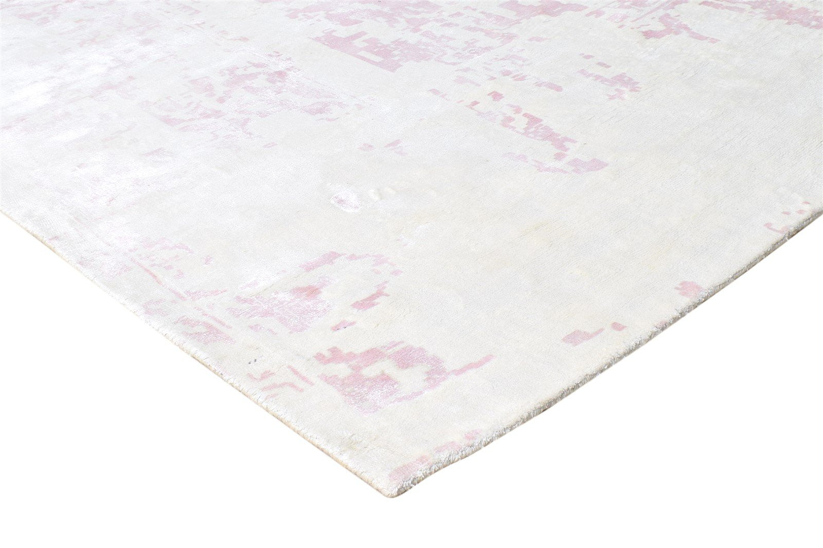 Ivory Silk Rug 8' X 9' Modern Handloom American Abstract Large Carpet   7865149194389