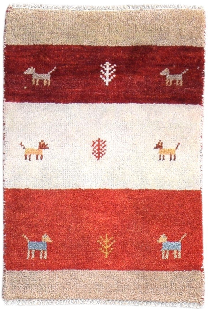 Ivory Wool Rug 2' X 3' Southwestern Hand Knotted American Tribal Small Carpet   7865061671061