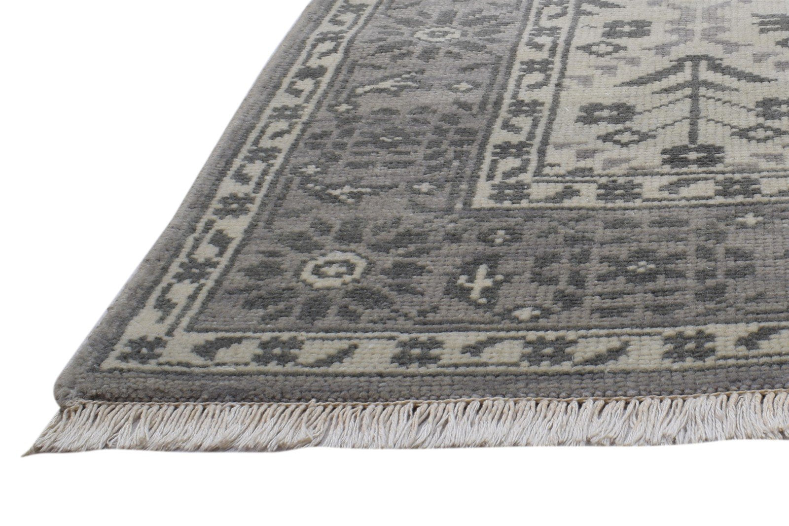 Ivory Wool Rug 5' X 8' Persian Hand Knotted Kashan Oriental Room Size Carpet   7864088658069
