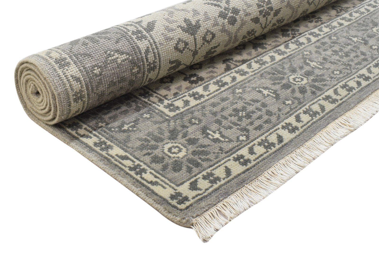 Ivory Wool Rug 5' X 8' Persian Hand Knotted Kashan Oriental Room Size Carpet   7864088658069