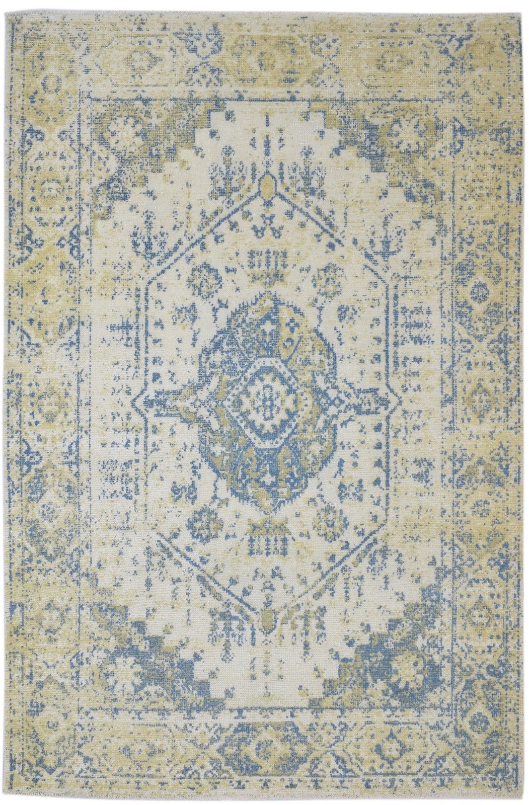 Ivory Wool Rug 6' X 9' Persian Hand Knotted Nain Distressed Room Size Carpet   7864082202773