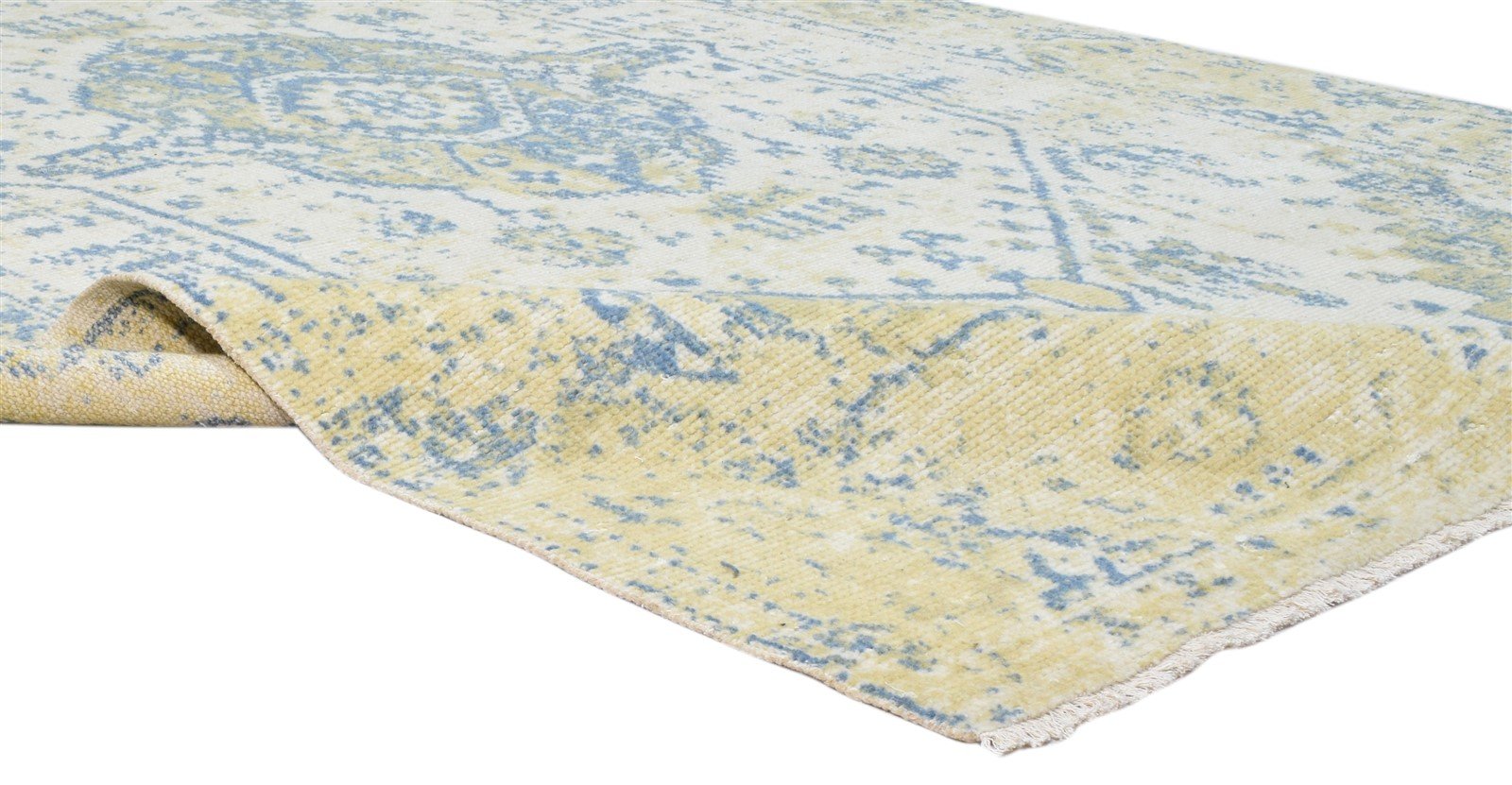 Ivory Wool Rug 6' X 9' Persian Hand Knotted Nain Distressed Room Size Carpet   7864082202773