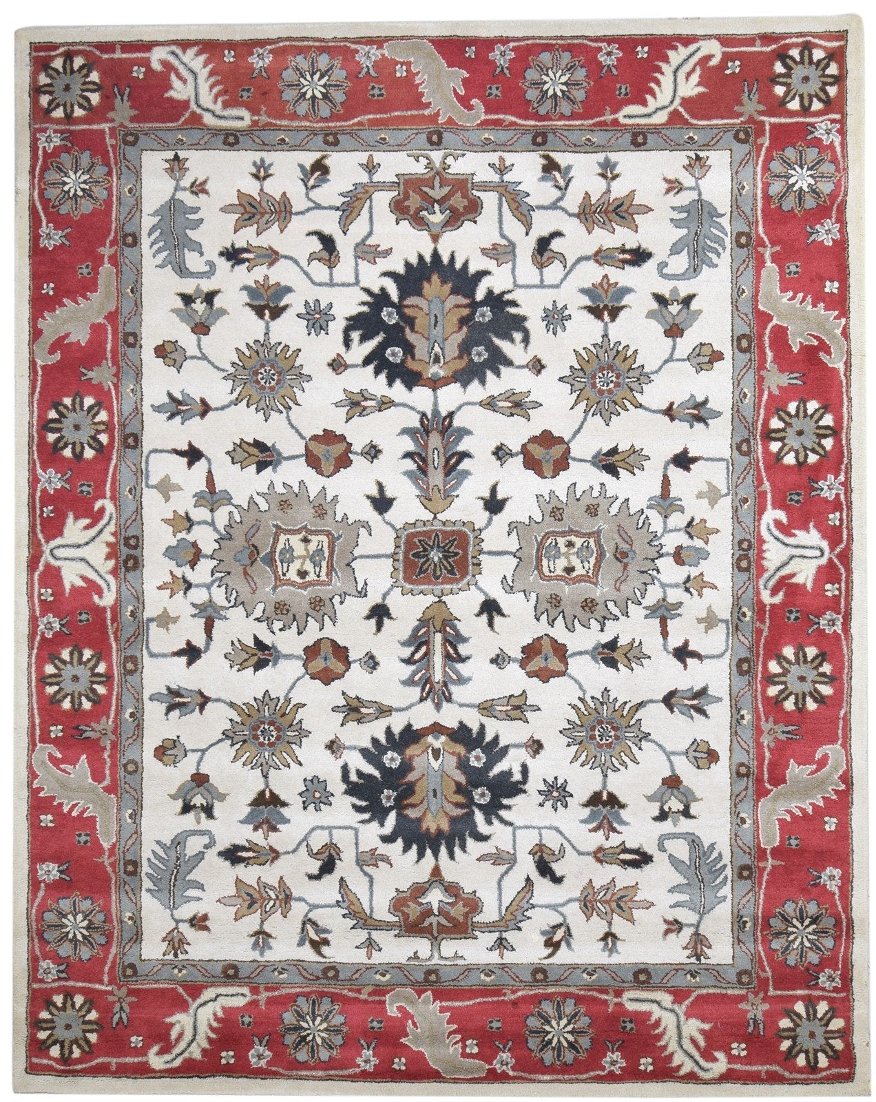 Ivory Wool Rug 8' X 10' Persian Hand Tufted Oushak Oriental Large Carpet   7864493179029