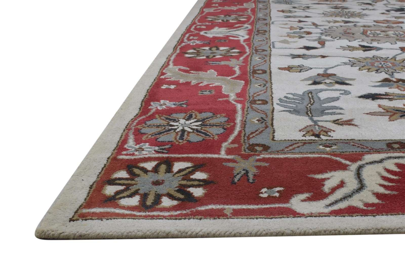 Ivory Wool Rug 8' X 10' Persian Hand Tufted Oushak Oriental Large Carpet   7864493179029