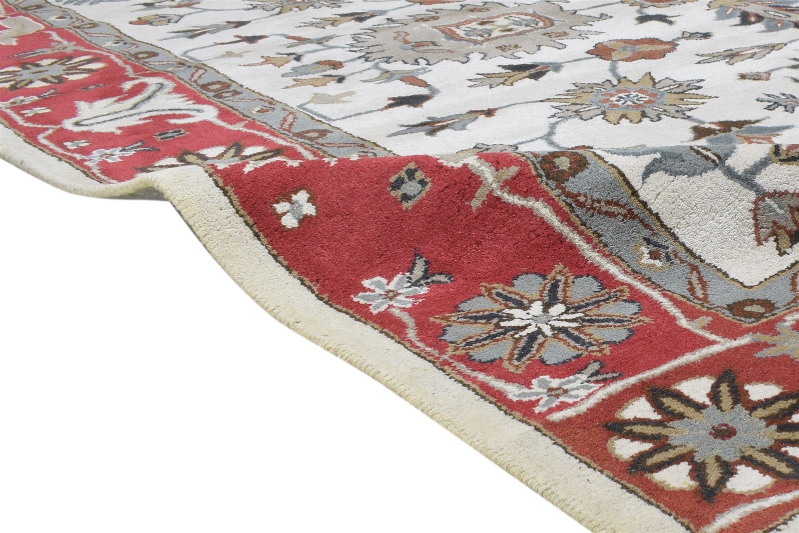 Ivory Wool Rug 8' X 10' Persian Hand Tufted Oushak Oriental Large Carpet   7864493179029