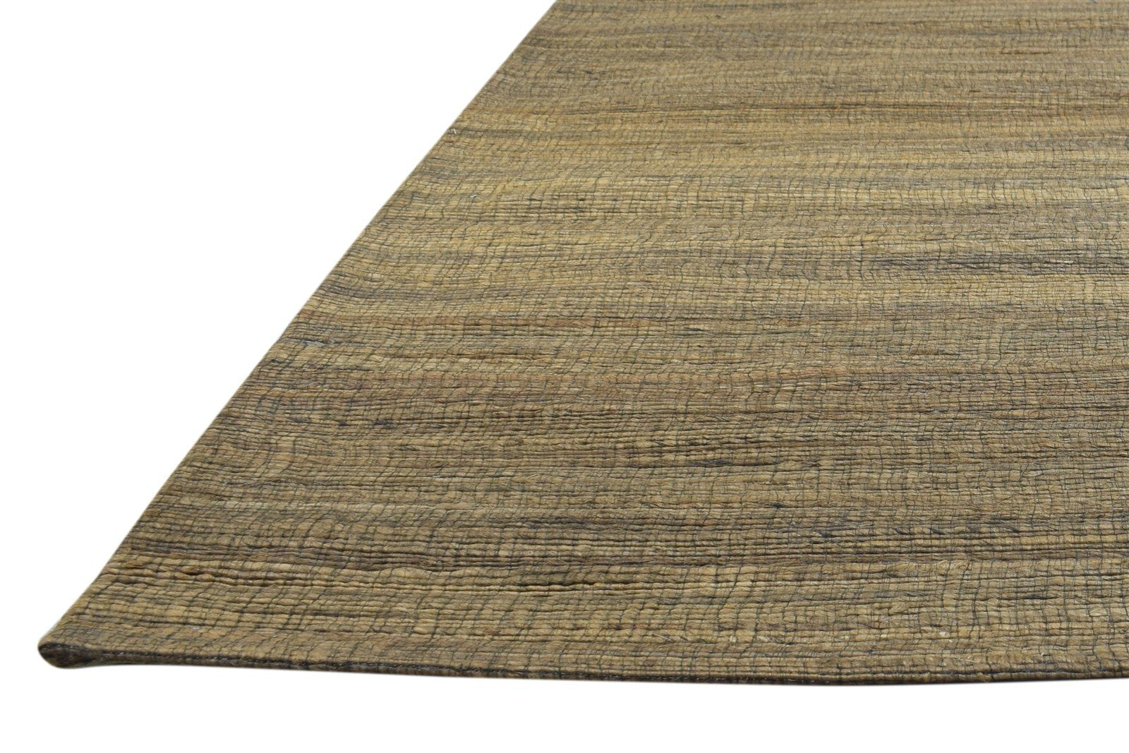 Jacquard Loom Brown Jute Rug 5' X 7' Modern Scandinavian Solid Room Size Carpet   7864479056021