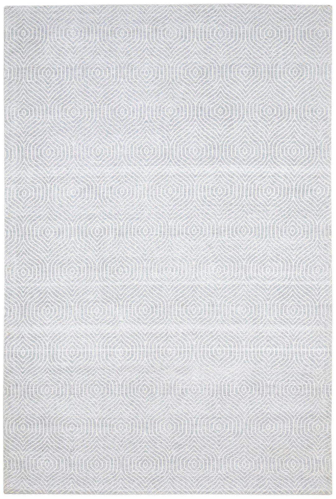 Jacquard Loom Dark Grey Silk Rug 5X8 Modern Scandinavian Honeycomb Room Size   7864459034773