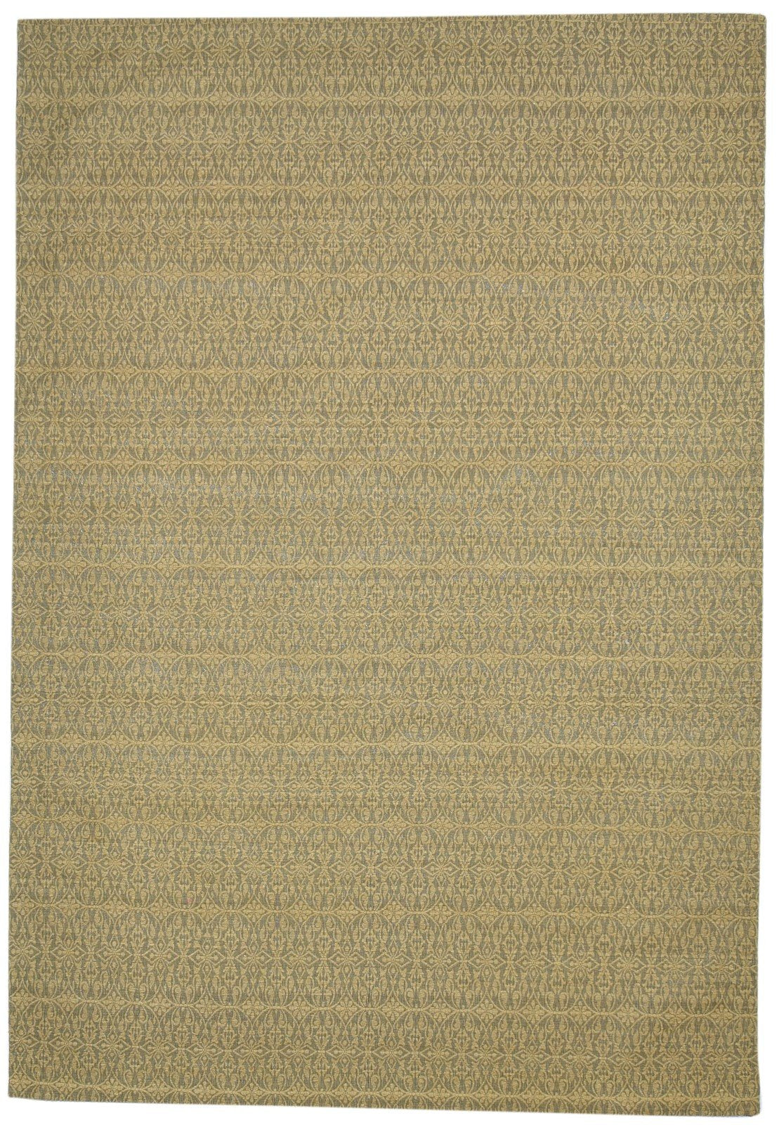 Jacquard Loom Gold Wool / Silk Rug 5X7 Modern French Trellis Room Size Carpet   7864177557653