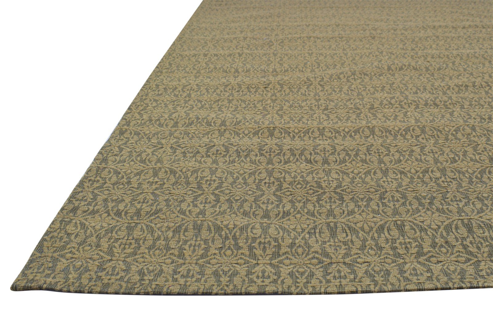 Jacquard Loom Gold Wool / Silk Rug 5X7 Modern French Trellis Room Size Carpet   7864177557653