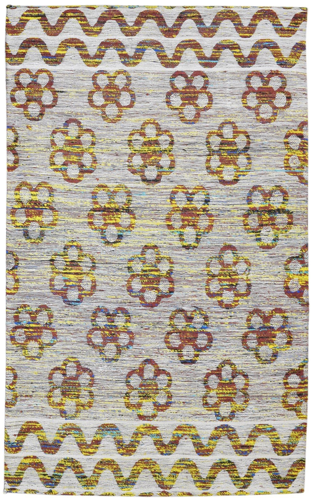 Jacquard Loom Grey Silk Rug 5' X 8' Modern Scandinavian Floral Room Size Carpet   7860700053653