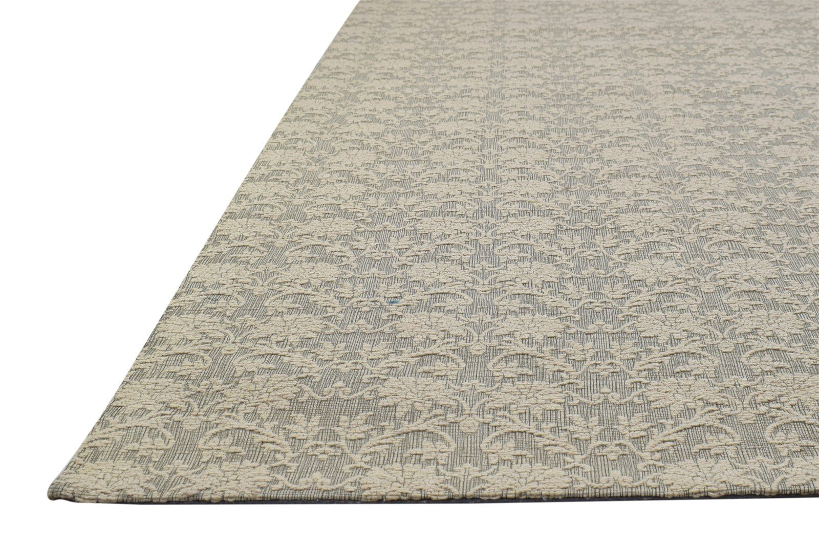 Jacquard Loom Grey Wool / Silk Rug 5X7 Modern French Floral Room Size Carpet   7864178835605