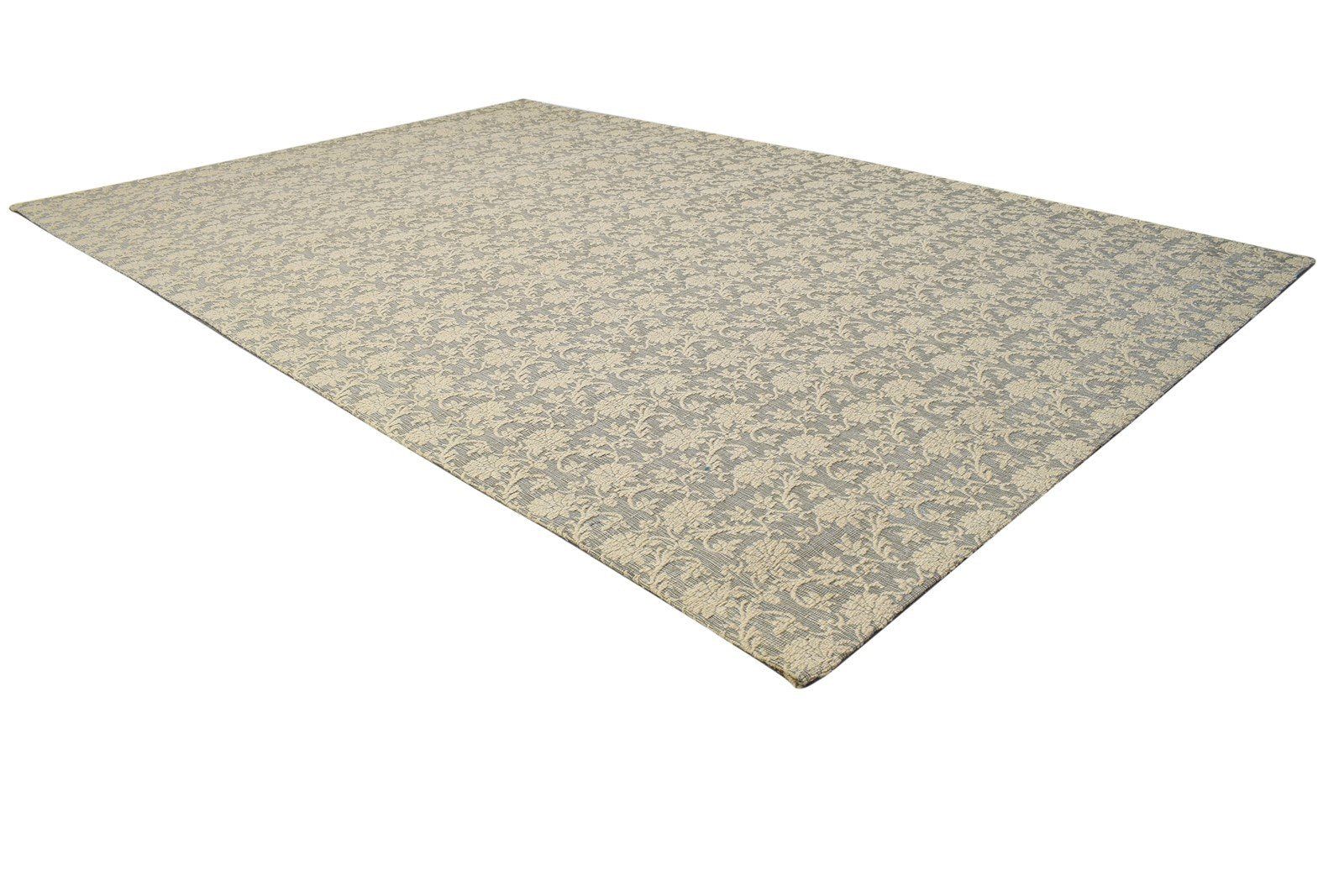 Jacquard Loom Grey Wool / Silk Rug 5X7 Modern French Floral Room Size Carpet   7864178835605
