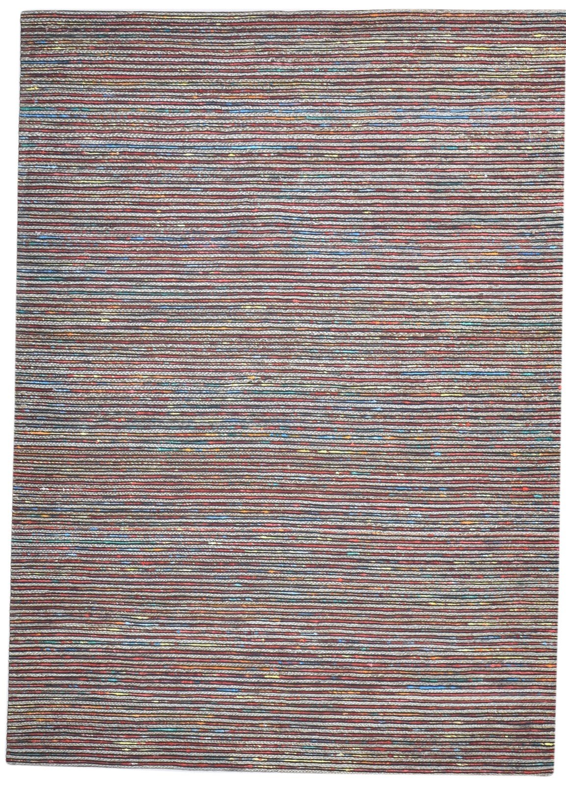 Tallou Jacquard Loom Multi Color Polyester Rug 5X7 Modern Scandinavian Striped   7865007243413