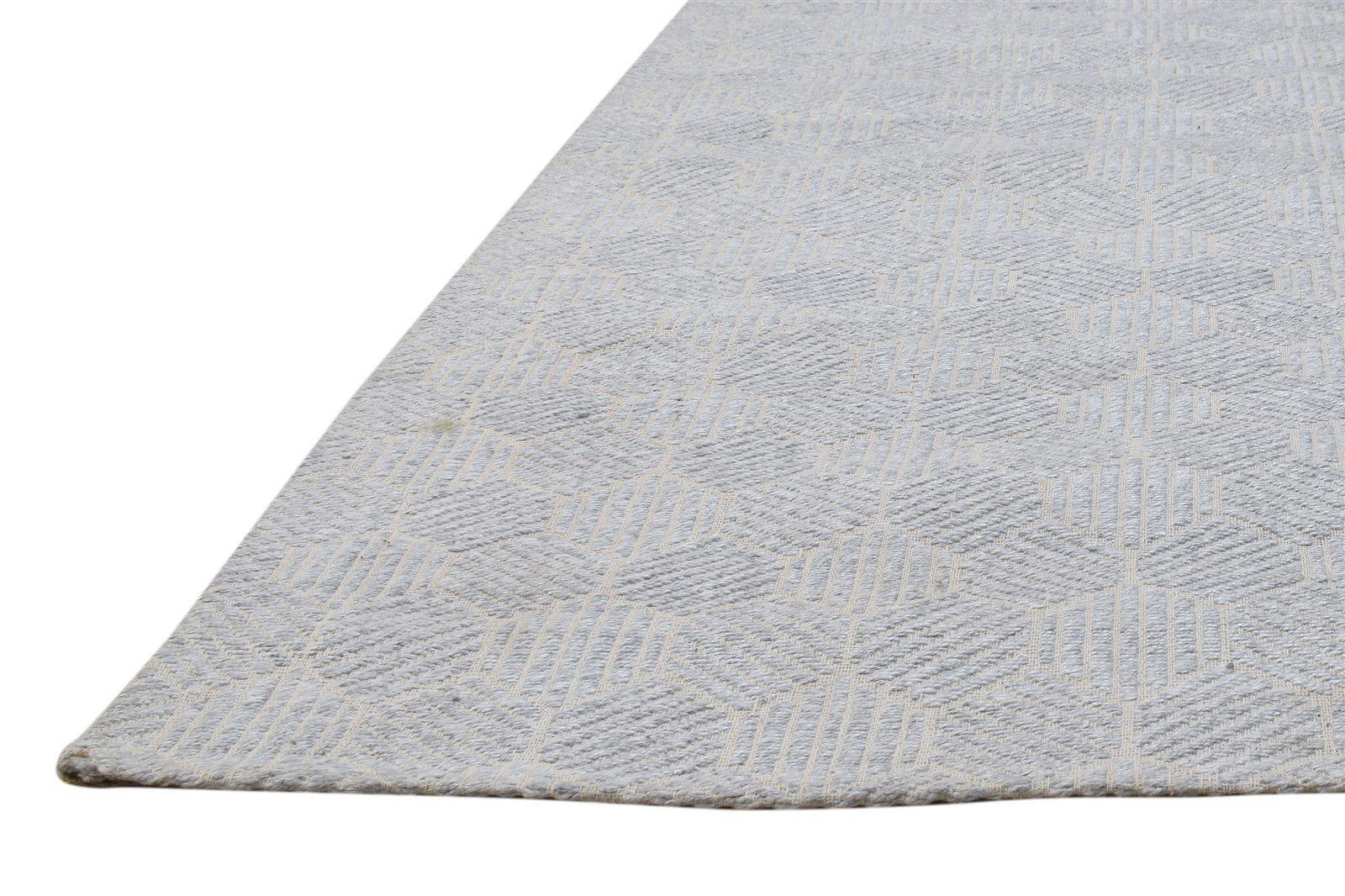 Jacquard Loom Silver Silk Rug 5X7 Modern Scandinavian Geometric Room Size Carpet   7864472043669