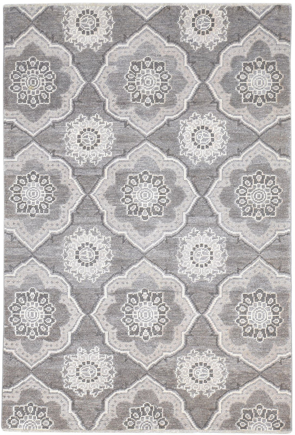 Hand Knotted Dark Grey Silk Rug 5' X 7' Modern Moroccan Tribal Room Si