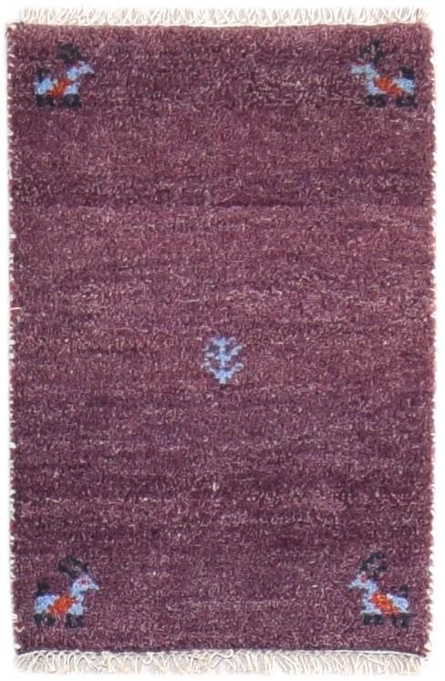 1' X 2' Rug Wool Purple Southwestern Hand Knotted Gabbeh Tribal Small