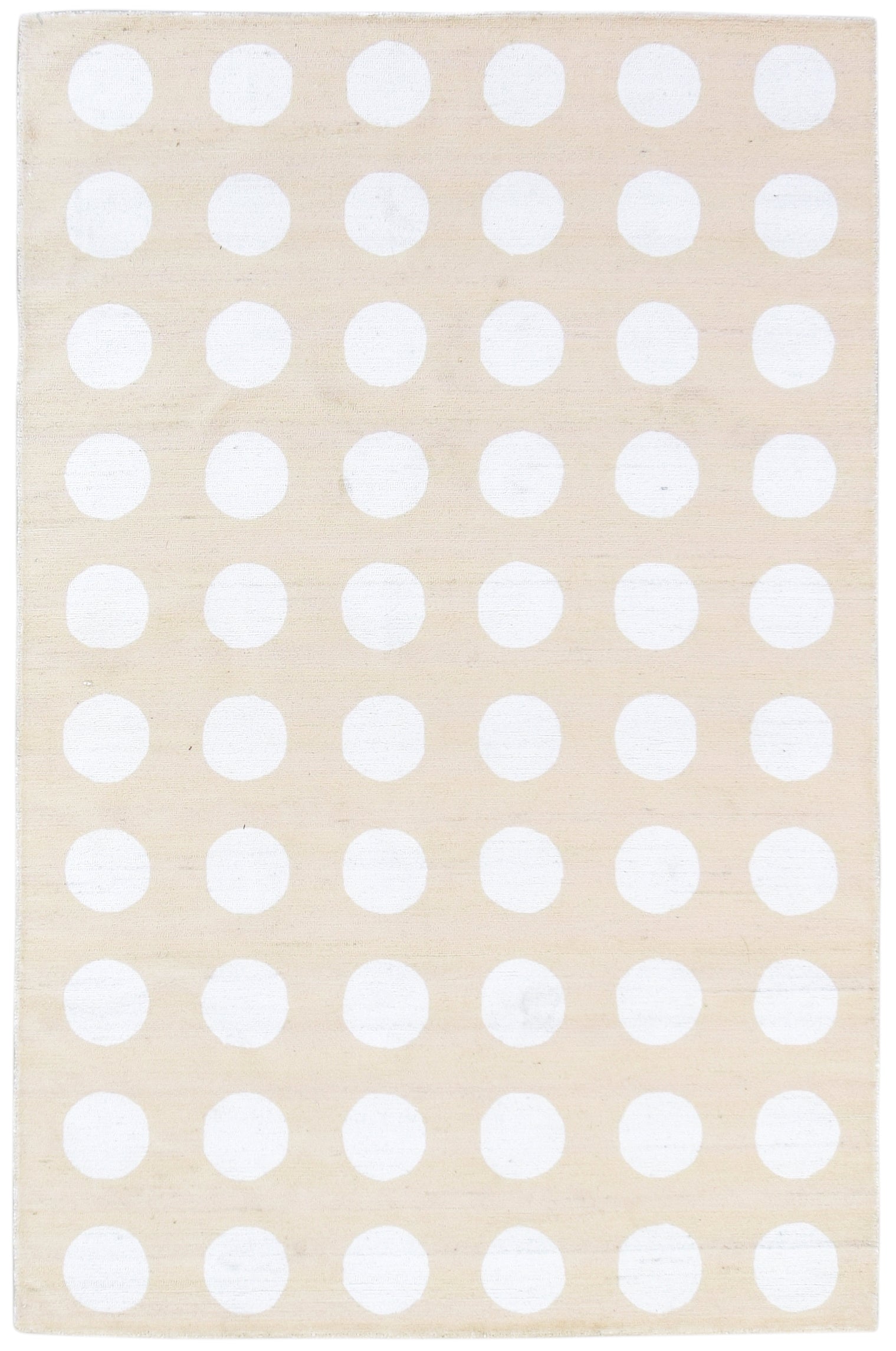Juni Polka Dot Beige Handmade Kids Nursery Plush Soft Rug   9007110979733