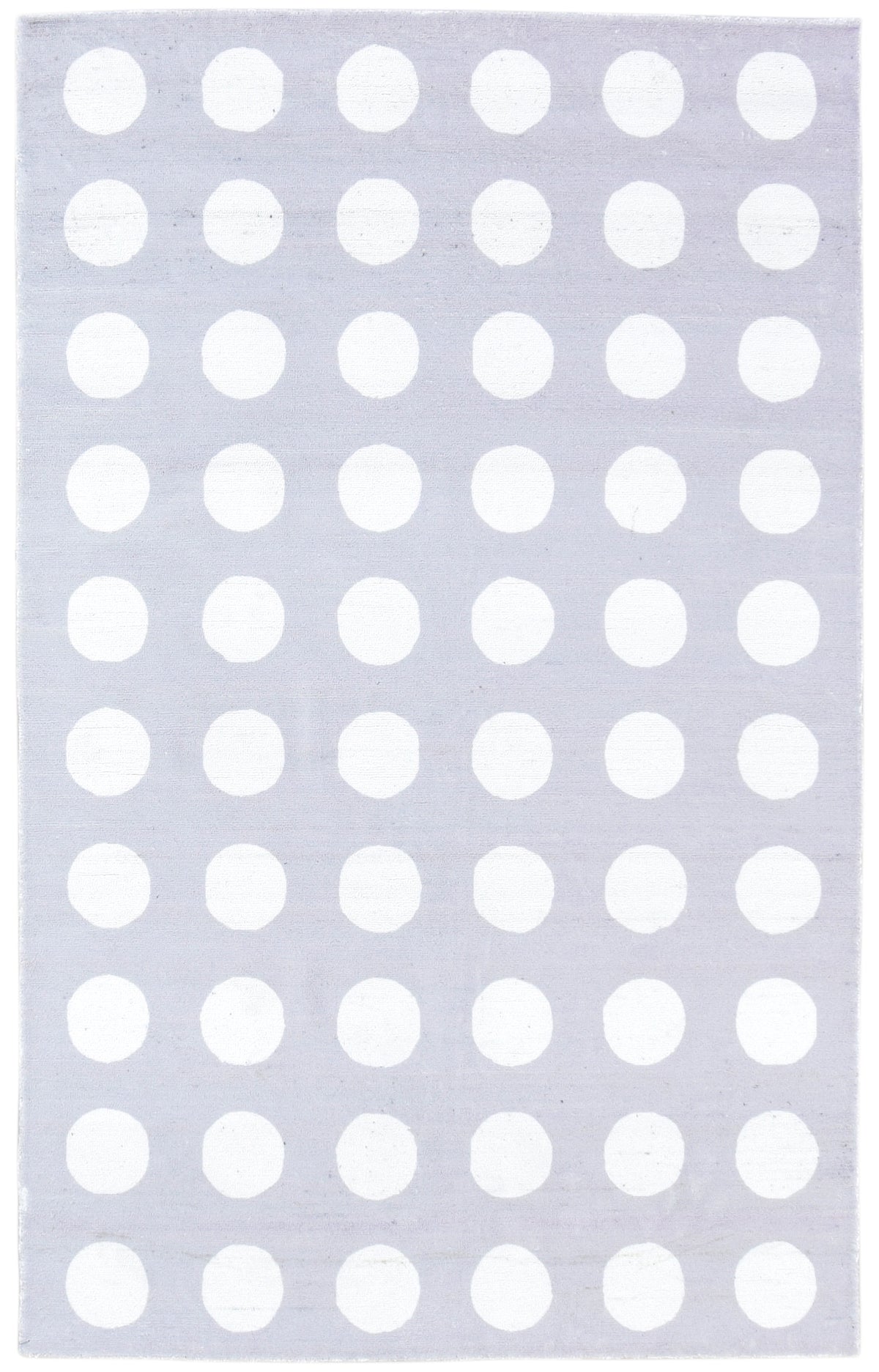 Juni Polka Dot Lavender Gray Handmade Kids Nursery Plush Soft Rug   9013016264853