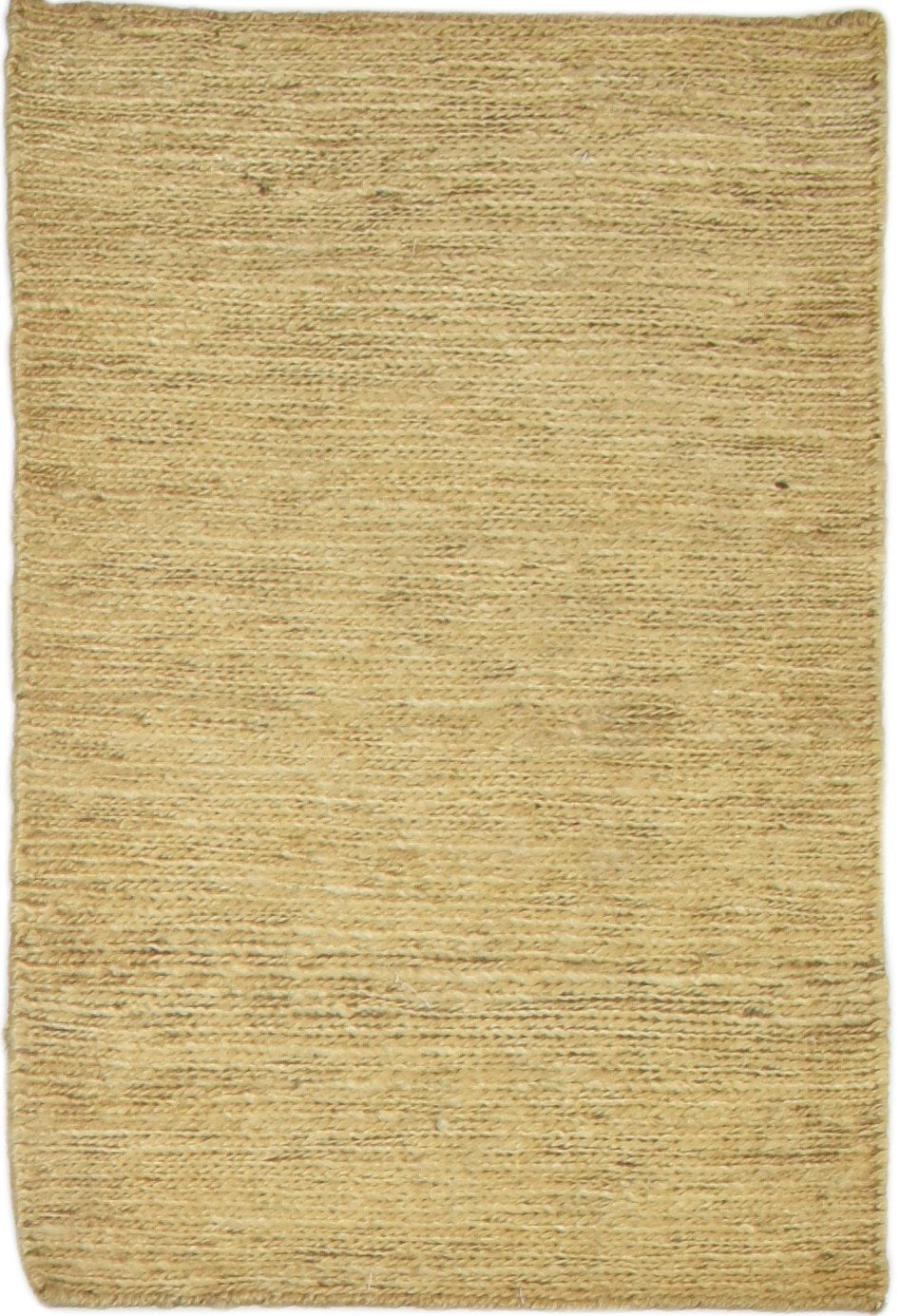 Jute Beige Rug 2' X 3' Modern Hand Knotted Scandinavian Solid Small Carpet   7860702445717