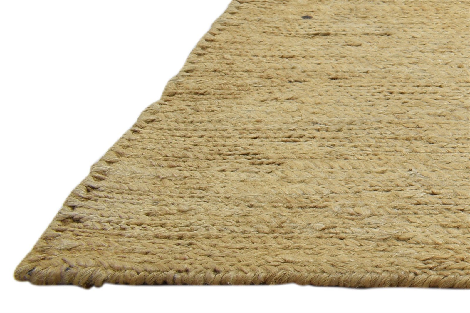 Jute Beige Rug 2' X 3' Modern Hand Knotted Scandinavian Solid Small Carpet   7860702445717