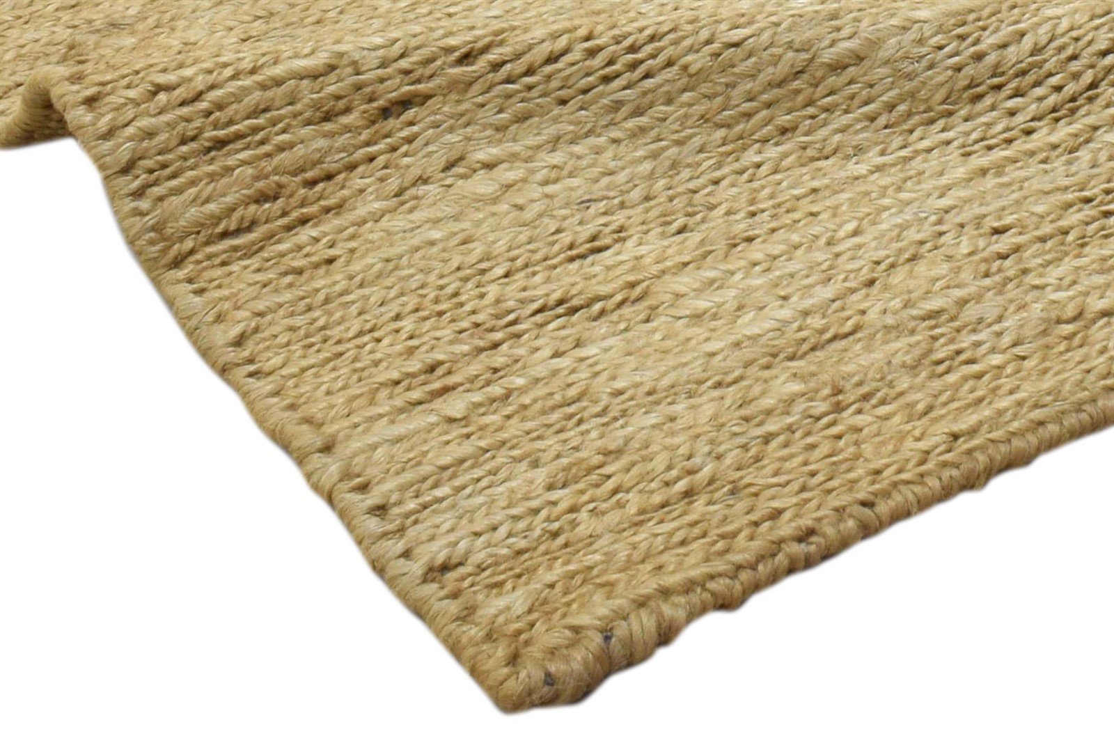 Jute Beige Rug 2' X 3' Modern Hand Knotted Scandinavian Solid Small Carpet   7860702445717