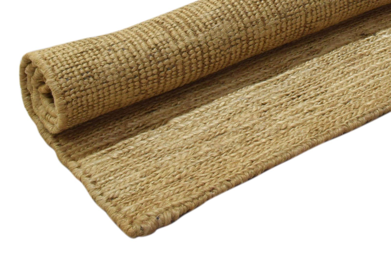 Jute Beige Rug 2' X 3' Modern Hand Knotted Scandinavian Solid Small Carpet   7860702445717