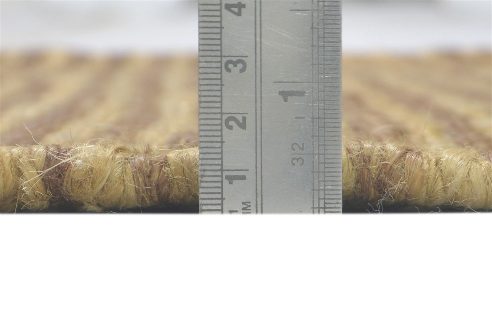 Jute Beige Rug 2' X 3' Modern Hand Knotted Scandinavian Striped Small Carpet   7860702576789