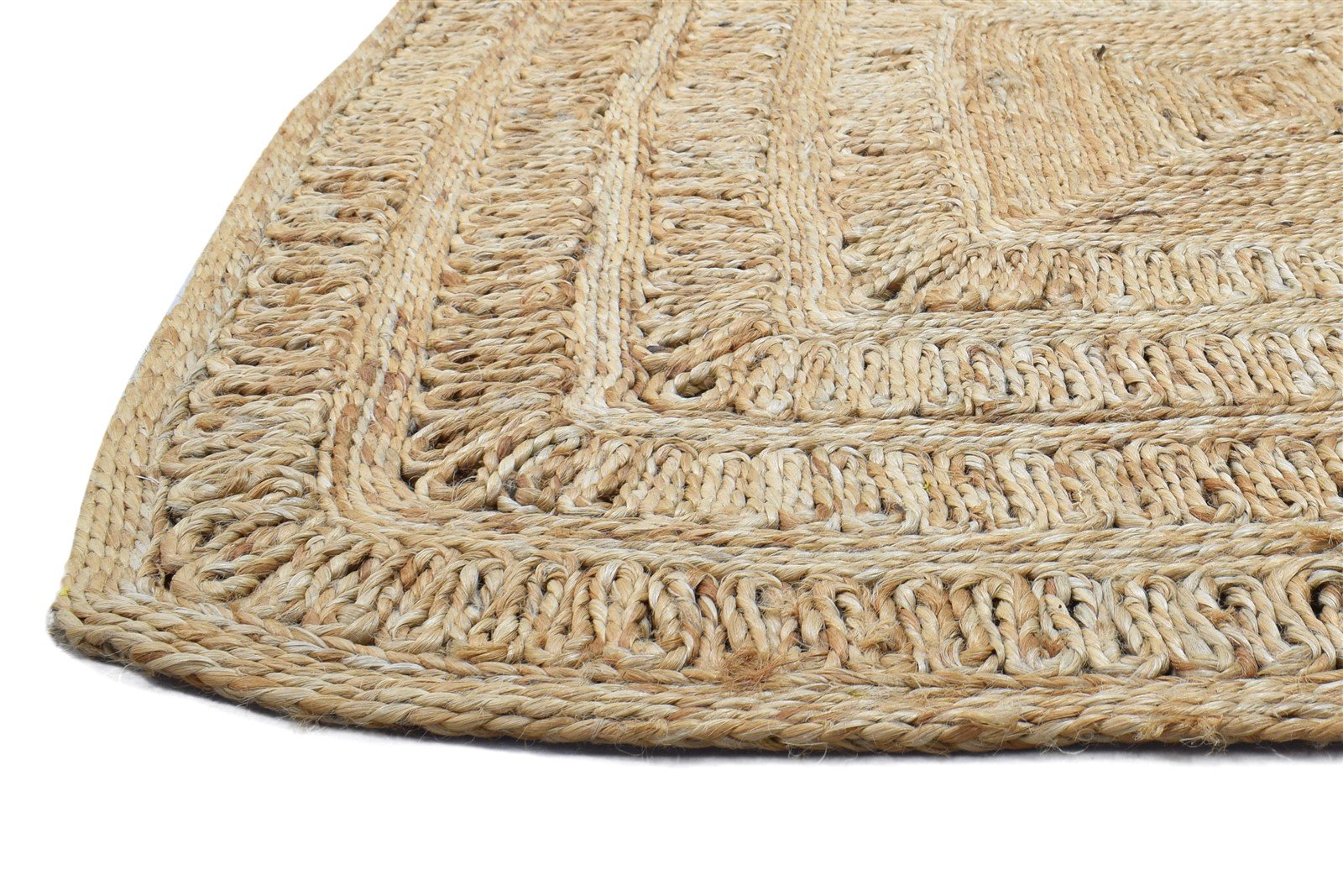 Jute Beige Rug 4' X 4' Modern Hand Woven Scandinavian Solid Room Size Carpet   7864818335893