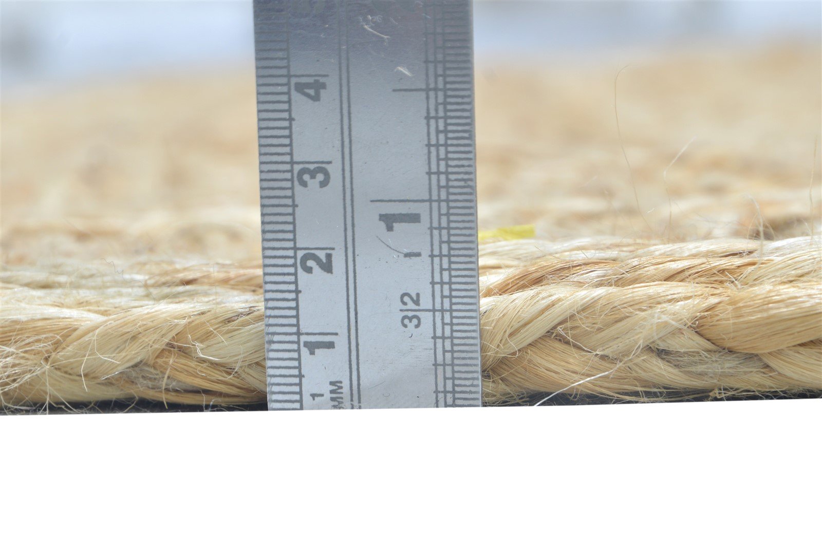 Jute Beige Rug 4' X 4' Modern Hand Woven Scandinavian Solid Room Size Carpet   7864818335893
