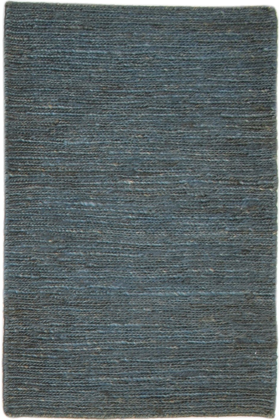 Jute Charcoal Rug 2' X 3' Modern Hand Knotted Scandinavian Striped Small Carpet   7860702806165