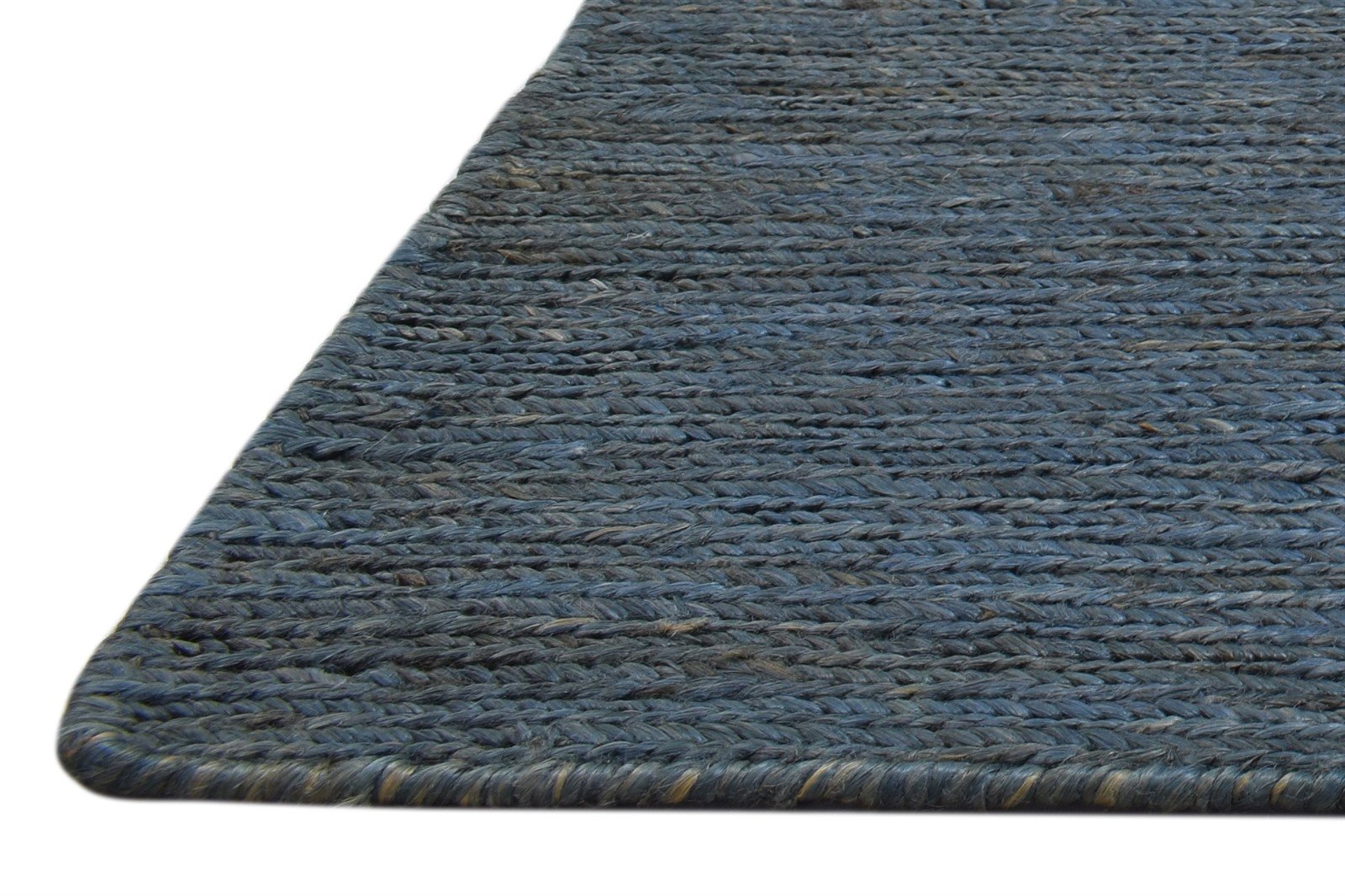 Jute Charcoal Rug 2' X 3' Modern Hand Knotted Scandinavian Striped Small Carpet   7860702806165