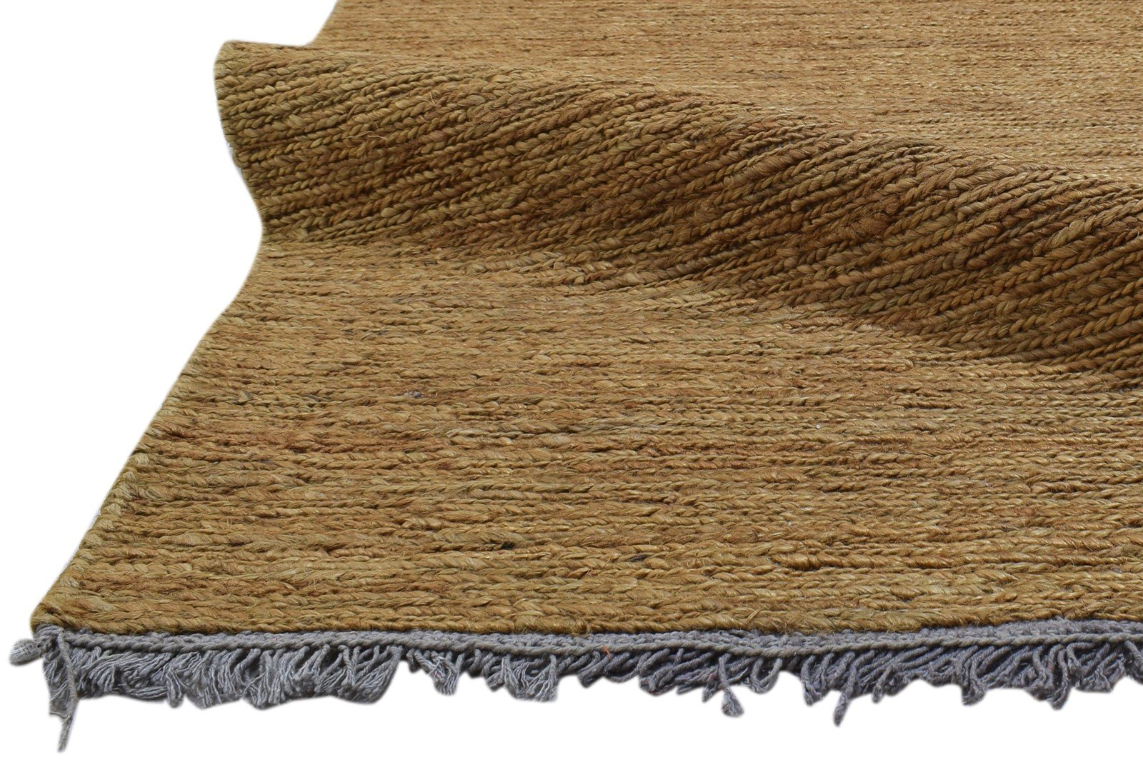 Jute Gold Rug 5' X 8' Modern Hand Knotted Scandinavian Solid Room Size Carpet   7860699234453