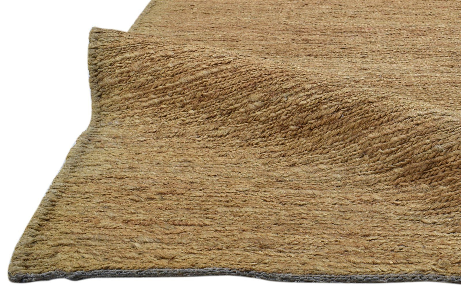 Jute Gold Rug 5' X 8' Modern Hand Knotted Scandinavian Solid Room Size Carpet   7860699660437