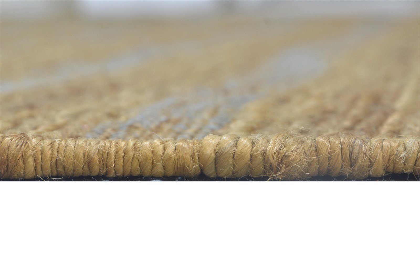 Jute Gold Rug 8' X 10' Modern Hand Woven Scandinavian Striped Large Carpet   7864777900181