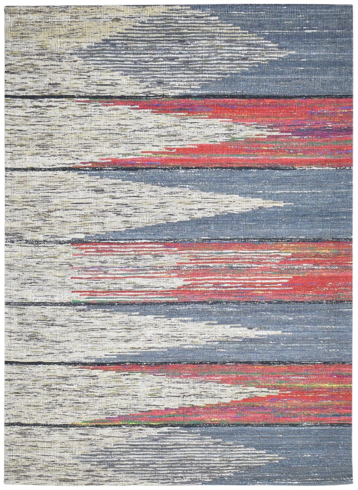 Jute Multi Color Rug 5' X 7' Modern Jacquard Loom Indian Ikat Room Size Carpet   7864468734101