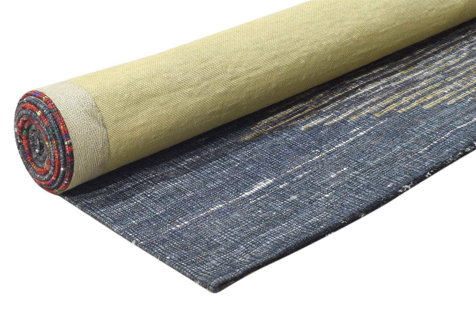 Jute Multi Color Rug 5' X 7' Modern Jacquard Loom Indian Ikat Room Size Carpet   7864468734101