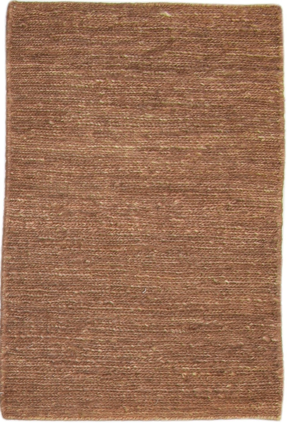 Jute Rust Rug 2' X 3' Modern Hand Knotted Scandinavian Solid Small Carpet   7860703264917