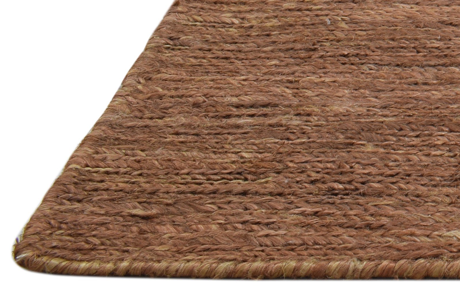 Jute Rust Rug 2' X 3' Modern Hand Knotted Scandinavian Solid Small Carpet   7860703264917