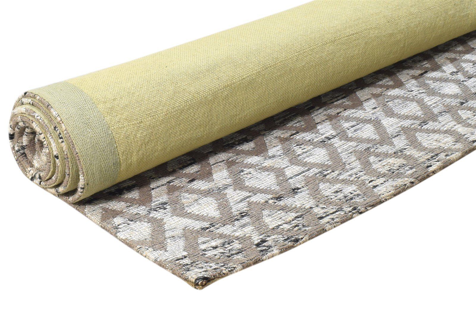Karena Grey Jacquard Rug 5X8 Modern Jacquard Loom Scandinavian Diamond   7864463786133